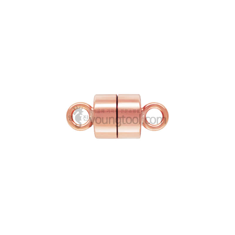 14K 핑크 골드필드 원형 자석 연결잠금 장식 (4.5 mm)