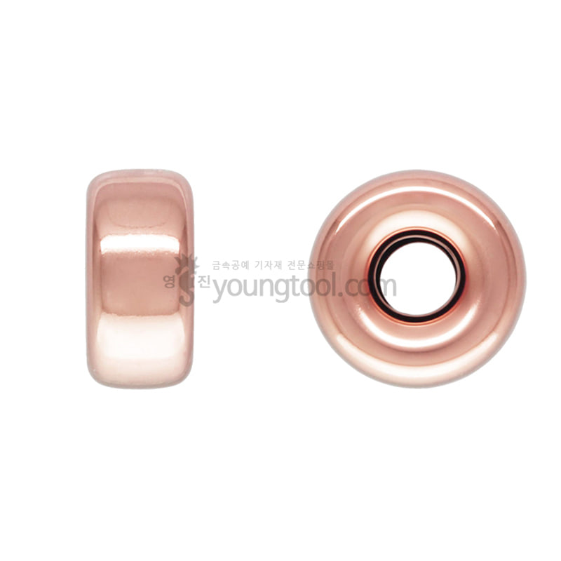 14K 핑크 골드필드 민자 론델 장식 (4.0 x 2.1 mm)