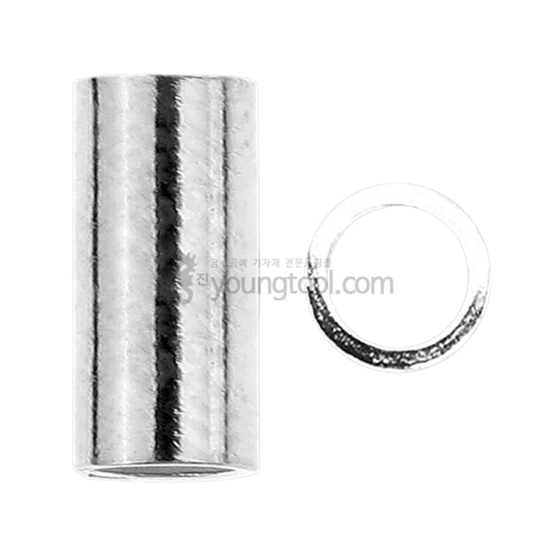 Beadalon 황동 0.8 mm 우레탄줄 전용 튜브 클림프 비즈 장식 (4.0 x 2.0 mm/Silver색 도금)
