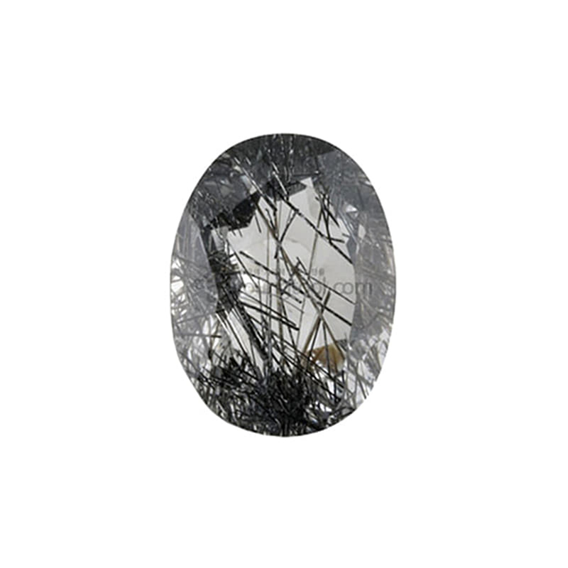 흑색 침수정 (Faceted Black Tourmalinated Quartz/Oval)