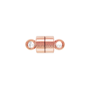 14K 핑크 골드필드 원형 자석 연결잠금 장식 (4.5 mm)