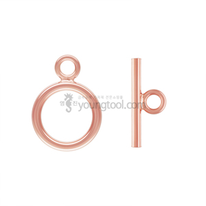 14K 핑크 골드필드 민자 토글바 장식 A (12.2 mm)