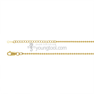 14K 옐로우 골드필드 목걸이 체인 (비드/1.0 mm/길이 : 38+5 cm)