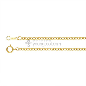 14K 옐로우 골드필드 목걸이 체인 (플랫 케이블/1.4 mm/길이 : 45 cm)