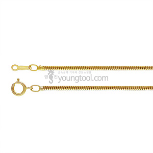 14K 옐로우 골드필드 목걸이 체인 (스네이크/1.0 mm/길이 : 45 cm)