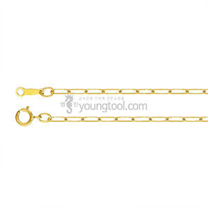 14K 옐로우 골드필드 목걸이 체인 (플랫 클립/2.0 mm/길이 : 41 cm)