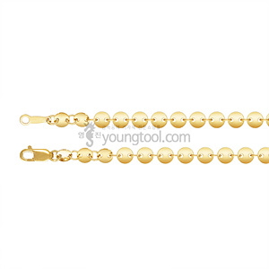 14K 옐로우 골드필드 목걸이 체인 (라운드 시퀸 디스크/4.0 mm/길이 : 45 cm)