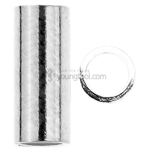 Beadalon 황동 1.0 mm 우레탄줄 전용 튜브 클림프 비즈 장식 (6.0 x 2.5 mm/Silver색 도금)