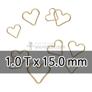 14K 옐로우 골드필드 좁은하트 클로즈 ㅇ링 장식 (1.0T x 15.0 mm)