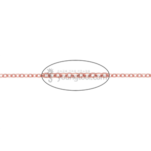 14K 핑크 골드필드 체인 (플랫 케이블/1.4 mm/길이 : 25 ft (약 7.5 M))