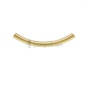 14K 옐로우 골드필드 원형 민자 곡선 튜브비즈 장식 (3.0T x 30 mm)
