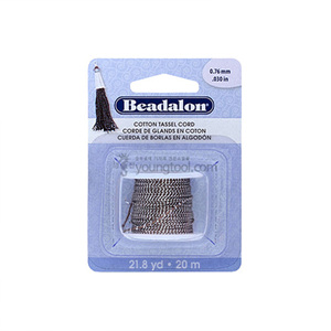 Beadalon Cotton Tassel Cord 태슬용 면실 (Metallic Silver on Brown)