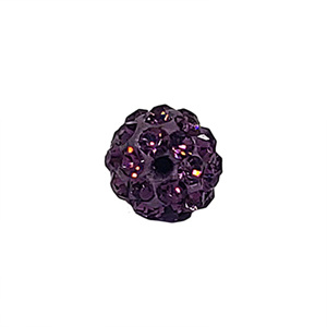 보라색 크리스탈 점토 볼 (4.0 mm/반구멍)