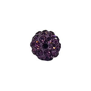 보라색 크리스탈 점토 볼 (3.0 mm/반구멍)
