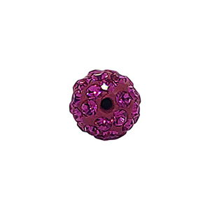 자주색 크리스탈 점토 볼 (3.0 mm/반구멍)