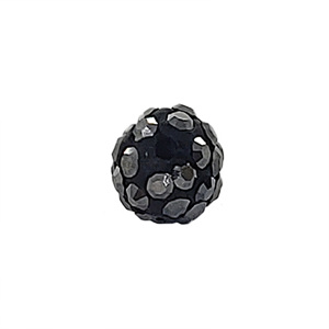 검정색 크리스탈 점토 볼 (4.0 mm/반구멍)