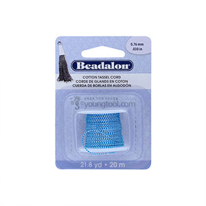 Beadalon Cotton Tassel Cord 태슬용 면실 (Metallic Silver on Blue)