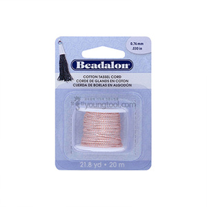 Beadalon Cotton Tassel Cord 태슬용 면실 (Metallic Silver on Pink)